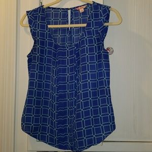 Blue and Turquoise work blouse